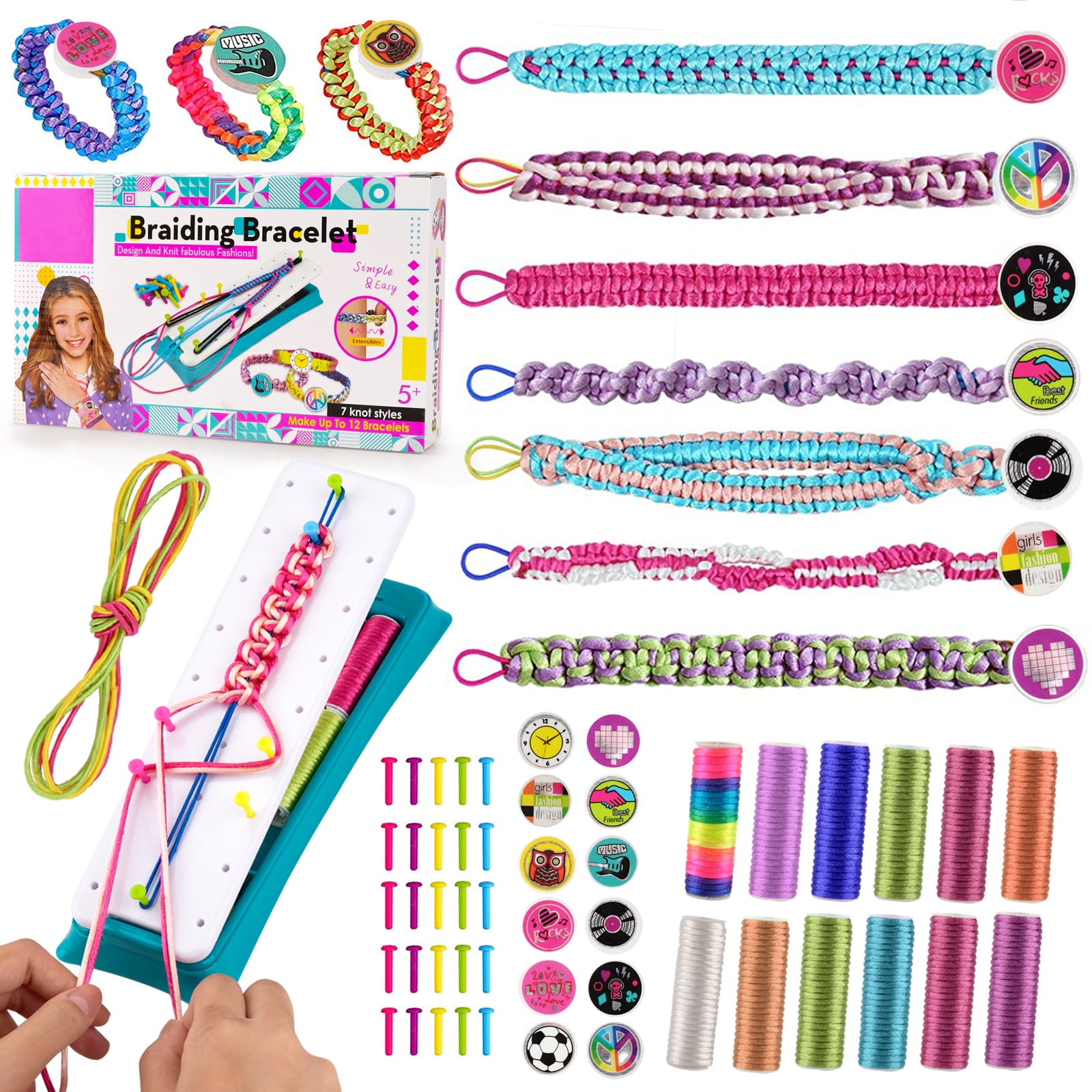 Minicloss Friendship Bracelet Kits, Bracelet Making Kit for Girls Gift Age  6, 7, 8, 9, 10, 11, 12 Year Old, Jewelry Maker with Strings for Kids