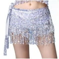 thumbnail image 1 of IROINNID Mini Elastic Waist Skirt For Women Sexy Hip Scarf Sequined Tassel Waist Scarf Belly Dance Solid Color Skirt, 1 of 7