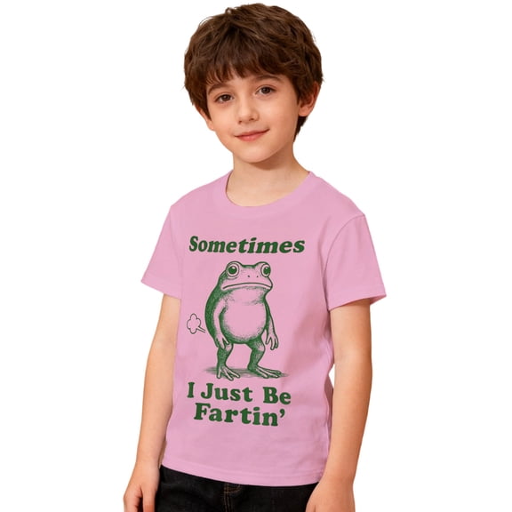 Boys Girls Graphic T Shirts Short Sleeve Tees With Cool Sometimes I Just Be Fartin' Letter Print For Kids Youth Teen Casual Daily Wear