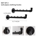 thumbnail image 3 of Barra de ropa Wall Pipe Homeyeeng de metal pesado, 2 unidades, 3 of 7
