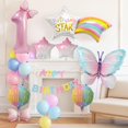 thumbnail image 3 of Set de Globos de Cumpleaños JKGOO Mariposa Rosa 32", 3 of 5