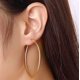 thumbnail image 3 of 1 par de pendientes de acero inoxidable, dorados, planos, grandes, ovalados, con resorte, 3 of 4
