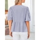 thumbnail image 2 of Blusa PRETTYGARDEN para mujer, camisa a rayas con lazo en la parte delantera 2025, azul marino, 2 of 9