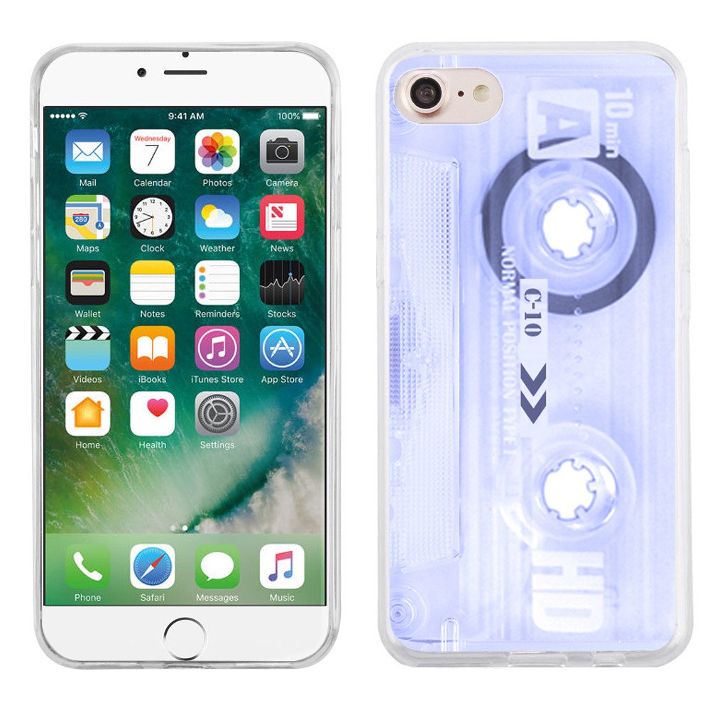 Slim-Fit case for Apple iPhone 8, OneToughShield ® TPU Gel Protector Phone Case - Cassette/Purple
