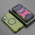 thumbnail image 2 of 2-in-1 Magnetic Phone Case for iPhone 11, [Anti-fall] [Compatible with MagSafe] Shockproof Translucent Honeycomb Pattern Back Ultra Slim Protective Case for iPhone 11,Green, 2 of 9