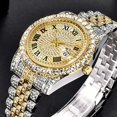thumbnail image 2 of Reloj De Pulsera De Moda Con Fecha Y Diamantes Para Hombre Correa Watch + Gold Bracelet, 2 of 8