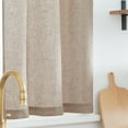 thumbnail image 3 of Curtainking Farmhouse Rod Pocket Semi-Sheer Cafe Curtains, Taupe Linen Textured，26" x 24" (2 Panels), Taupe, 3 of 6