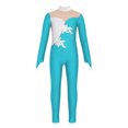 thumbnail image 2 of YEAHDOR Kids Girls Gymnastics Acrobatics Long Jumpsuit Long Sleeve Shiny Rhinestones Bodysuit Ballerina Leotard Lake Green 10, 2 of 7