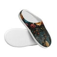 thumbnail image 3 of Daiia Floral Dreamcatcher Elegance Print Women’s Fuzzy Slippers Memory Foam Lightweight House Shoes Cozy Loafer Flannel House Shoes-46/47, 3 of 7