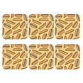 thumbnail image 2 of Bingfone Vintage Hot Dogs Leather Drinks Coasters with Set of 6,Suitable for Home Kitchen,Coffee Cup Coasters Home Gift, 2 of 9