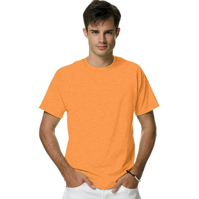 Hanes Adult X-Temp Unisex Performance T-Shirt, 2X, Neon Orange Heather