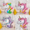 thumbnail image 3 of Globo de aluminio con forma de cabeza de caballo y unicornio de arcoíris de 108 cm con diseño de película de aluminio y diseño para fiestas de cumpleaños y bodas, 3 of 5