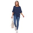 thumbnail image 7 of Women's Basic Casual 2 Pack Summer T Shirts Oversized Loose Short Sleeve Tee Tops Black/Heather dark blue, 7 of 7