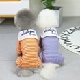 thumbnail image 4 of comerut Pet Pajamas Stripes Pattern Keep Warmth Soft Texture Casual Pet Puppy Bodysuit Clothes for Winter, 4 of 8