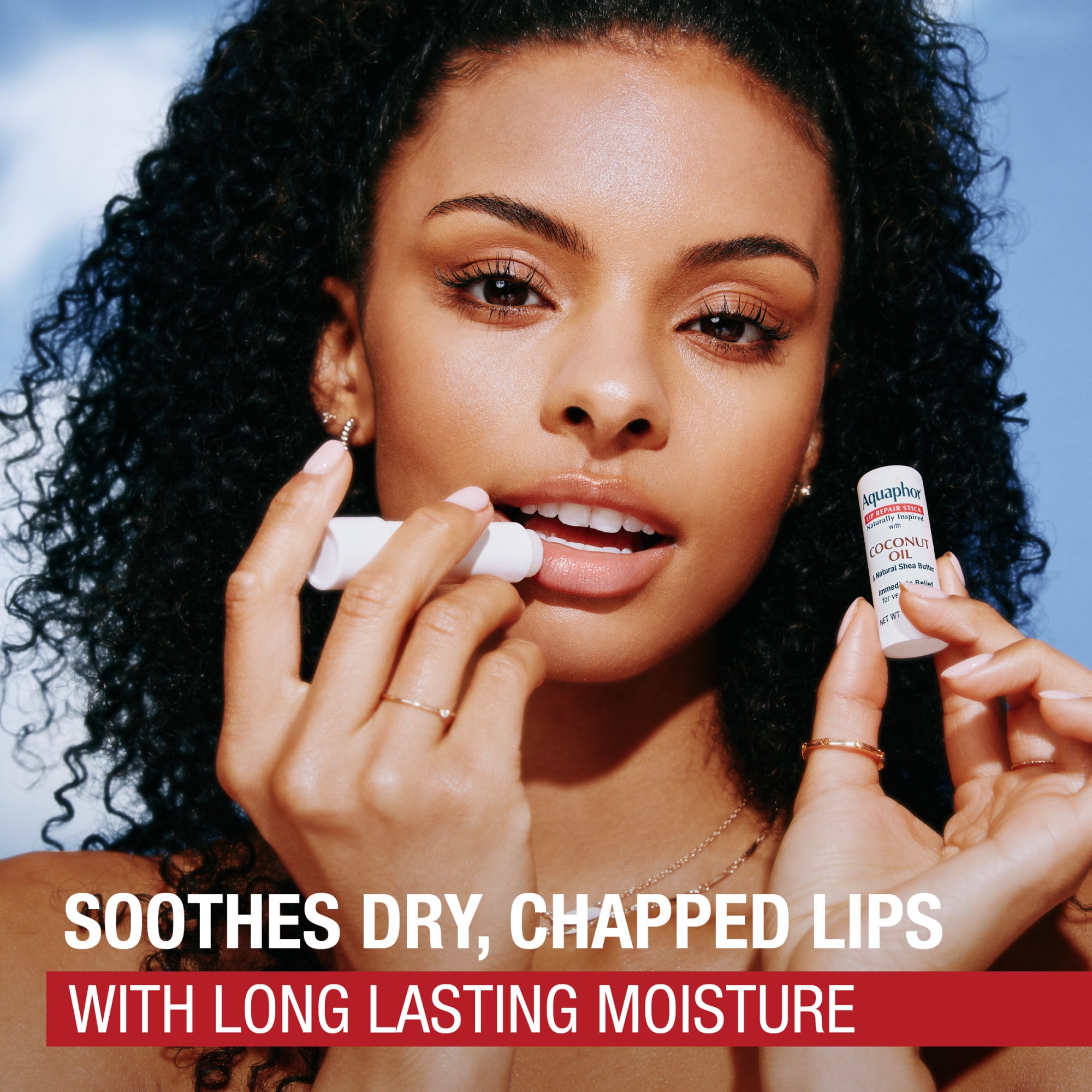 Aquaphor Naturally Inspired Lip Repair Balm Stick for Very Dry Lips with Coconut Oil, 0.17 oz