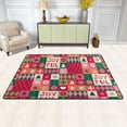 thumbnail image 2 of SKYSONIC Merry Christmas Theme Non-Slip Area Rug, Colorful Grid Xmas Floor Carpet Comfort Floor Mats Decor for Indoor Front Porch Living Room Bedroom Kitchen, 36"x24", 2 of 5