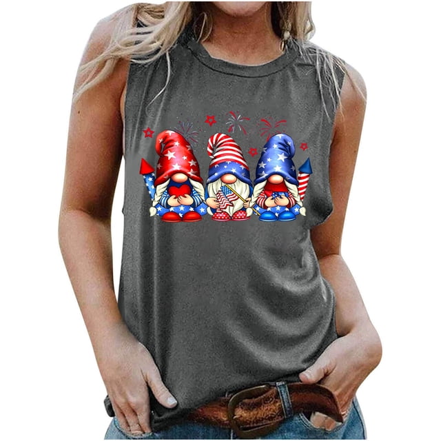 Qiopertar Blouse Sans Manches Imprimée Mode Décontractée pour Femmes Col Rond Sexy Pull-Over Slim Offres de la Semaine Liquidation à Moins de 5$ jusqu'à 90 % de Réduction