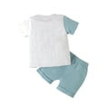 thumbnail image 5 of WMTBSRSW Newborn Baby Boys Outfits Daddy's Boy Short Sleeve Color Block T-Shirt Top Short Jogger Pant Set Infant Casual Summer Clothes 0-3 Years, 5 of 9