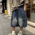 thumbnail image 2 of Bmisegm Jean Shorts for Boys Summer Fashion Casual Cargo Denim for Kids Toddler Playwear Boys' Pants 6-16 Years Blue,11-12 Years, 2 of 5