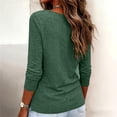 thumbnail image 7 of Homenesgenics Tops for Women Long Sleeve Solid-Color Scoop-Neck Fall Pullover Shirt Green M, 7 of 7