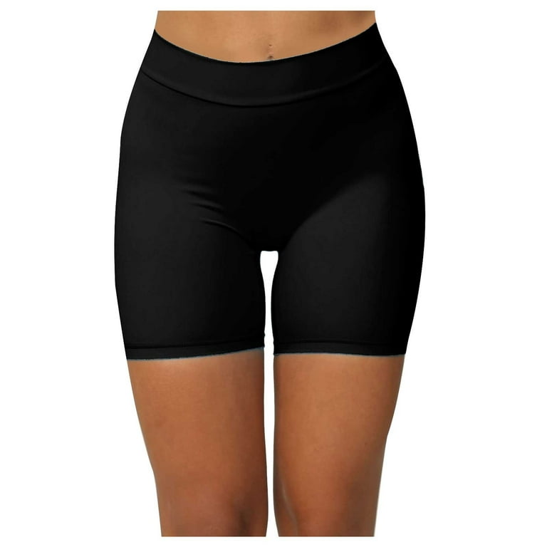 Women's High Waist Yoga Tummy Control Stretch Shorts, 8 Inch - Navy / S