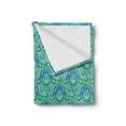 thumbnail image 2 of Abstract Soft Flannel Fleece Throw Blanket, Ornamental Flourishing Motifs in Cool Color Transitions, Cozy Plush for Indoor and Outdoor Use, 60" x 80", Sea Blue Jade Green, by Ambesonne, 2 of 5