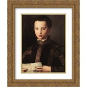 Agnolo Bronzino 2x Matted 20x24 Gold Ornate Framed Art Print 'Portrait of Francesco I de' Medici '
