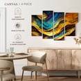 thumbnail image 5 of Elephant Stock Abstract Desert Dunes Wall Art - Horizontal Multi Panel Canvas - Living Room Wall Decor - Abstract Multi Panel - Orange And Turquoise Decor - 43" x 27", 5 of 8