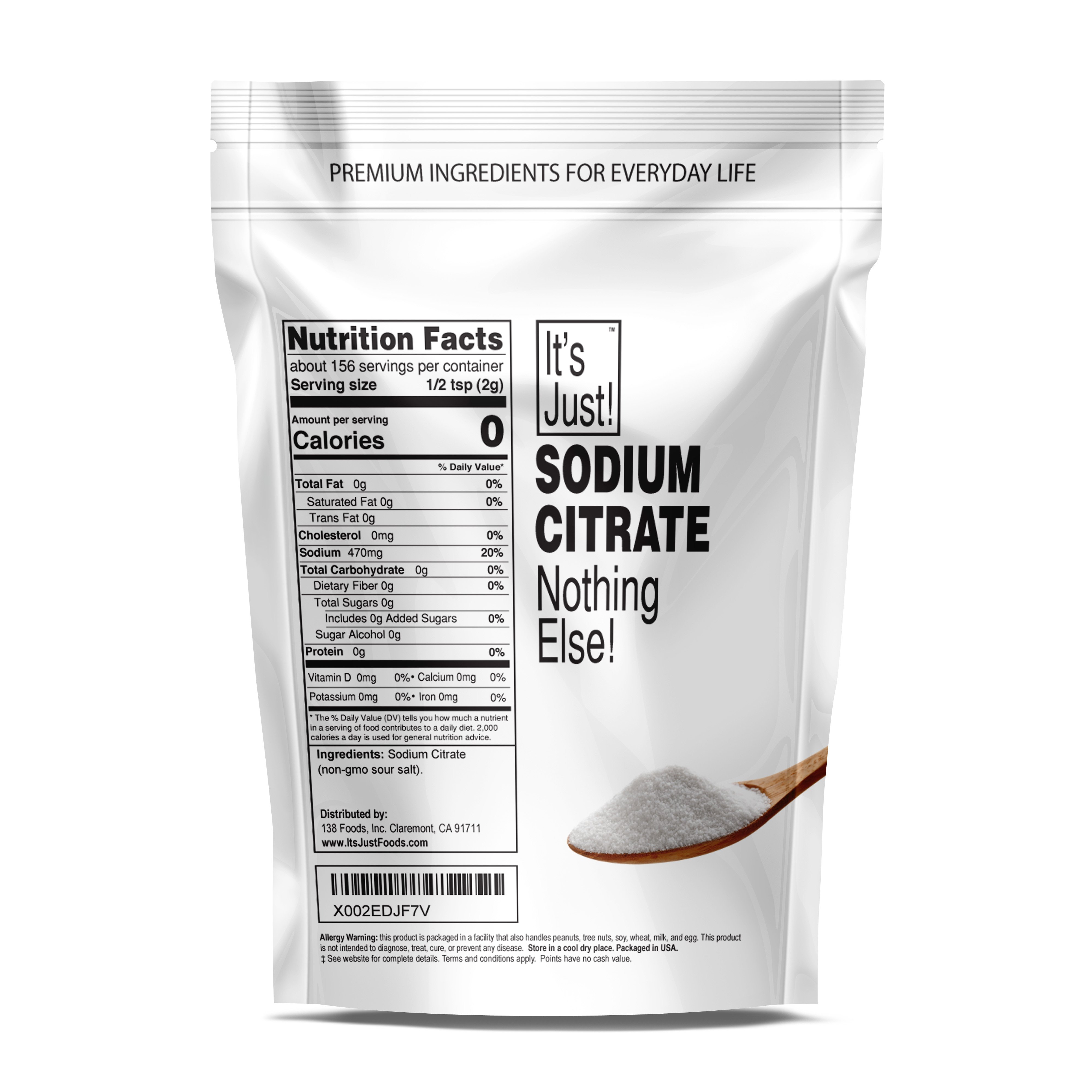  Sodium Citrate Powder 8 Ounce - Food Grade, Non-GMO