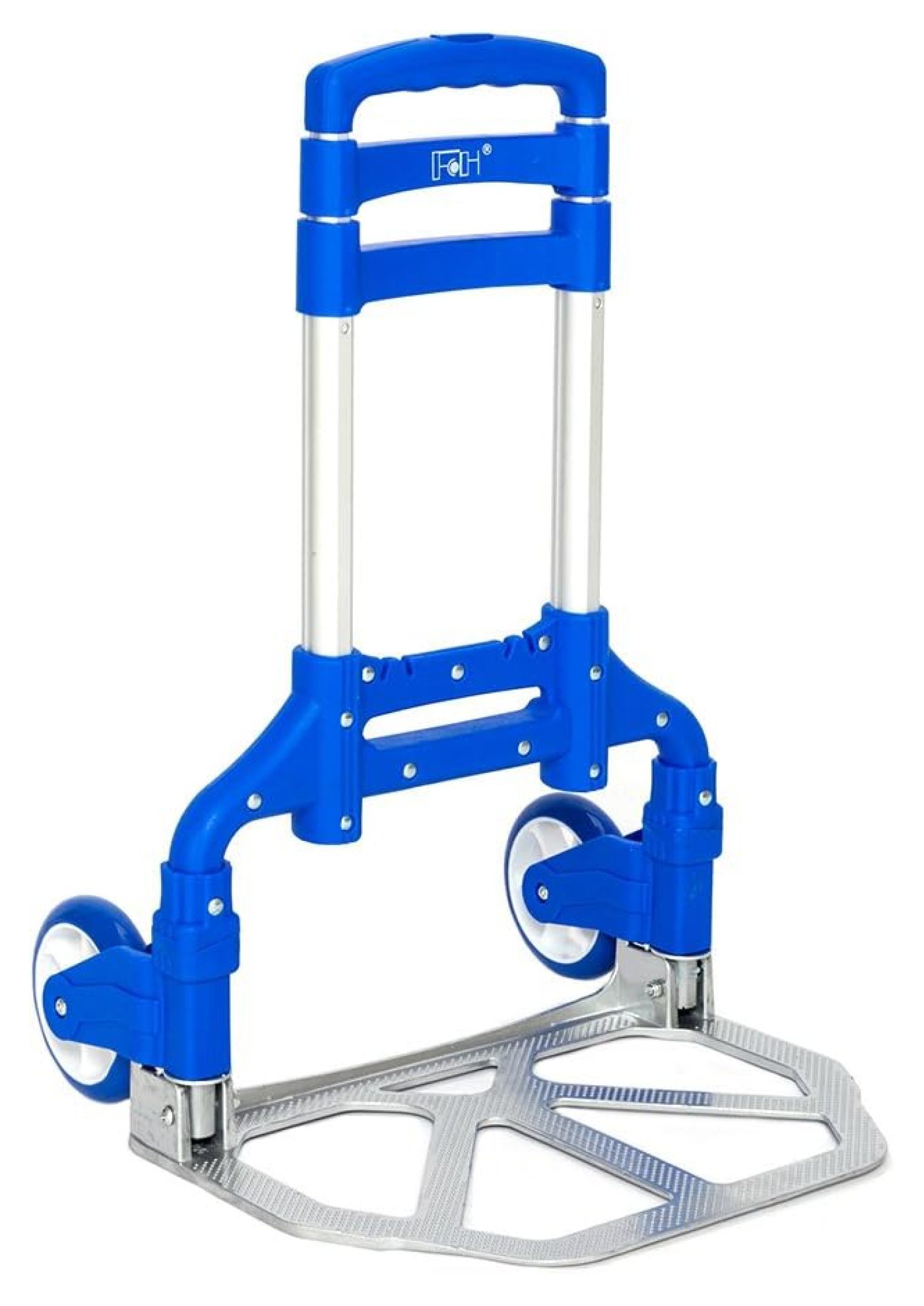 Folding Hand Truck Aluminum Portable Folding Hand Cart 165lbs Capacity Hand Cart and Dolly Ideal for Home, Auto, Office,Travel Use,Blue