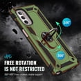 thumbnail image 5 of Moto G Stylus 5G 2022 Military-Grade Case - Olive Green, Kickstand, Magnetic Ring Holder, Screen Protector, 5 of 17