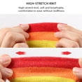 thumbnail image 3 of 2 Pack Striped Wrist Sweatbands - Athletic Cotton Terry Cloth Wristbands for Sports Compression Wrist Sleeve -Rainbow Wrist Guard Outdoor, 3 of 6