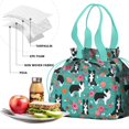 thumbnail image 4 of Border Collie Dog and Flower Florals Drawstring Lunch Bag Women - Drawstring Lunch Bag Insulated for Work Office - Stain-Resistant Large Lunchbags for Women with Multi-Pockets, 4 of 6