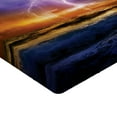 thumbnail image 2 of Ambesonne Nature Fitted Sheet, Epic Thunder Atmosphere, Twin Size, Purple and Orange, 2 of 3