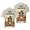 thumbnail image 3 of Happy Halloween Basset Hound Witches Hat Pumpkin Carving Hawaiian Shirt Breathable Summer Unisex Merch Bassets Dog Breed Lovers Gifts Idea - 02019, 3 of 6