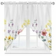 thumbnail image 2 of Pastoral Sunflowers Swag Curtain Valance for Windows, Floral Plants Leaves Farmhouse Window Treatments Short Swag Topper for Kitchen Windows Bathroom Bedroom, 28"x36", 2 of 8