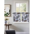 thumbnail image 3 of Grey Blue Brown Tier Curtains 36 Inch Length,Sheer Curtains for Bedroom Living Room Window Abstract Gradient Color Blocks Geometric Small Half Window Kitchen Curtains & Drapes 27.5"x36" 2 Panels, 3 of 6