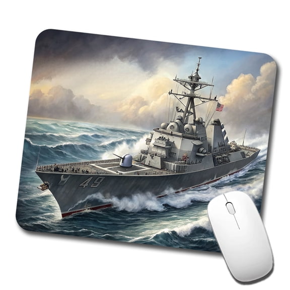 US Navy Destroyer Underway Mouse Pad Low Profile Gaming Mat