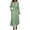 Green, variant on OSOLU Dresses Women Solid Color Casual Tie Waist Long Sleeve Deep V-Neck Dress Classic Sundress Flowy Vacation Dress