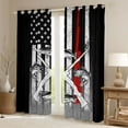 thumbnail image 2 of Homewish Hunting and Fishing Blackout Curtains Set of 2 (52x84 Each), Rustic Lake House Window Curtains, Black Grey American Flag Curtains and Drapes, Blackout Curtains Decor, 2 of 6