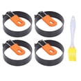 thumbnail image 3 of Domqga Kitchen Tools,4Pcs Egg Molds Easy Demoulding Good Heat Insulation Safe Circle Egg Cooker With Brush,Egg Circles For Cooking, 3 of 8