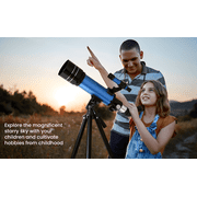 TELMU Reflector Telescope 114mm Aperture 500mm AZ, Adjustable(29.9-46.6in) for beginers kids adults