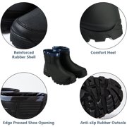 EONROACOO Mens Rain Boots Waterproof Rubber Ankle Boots for Mens, Black(Size 11)