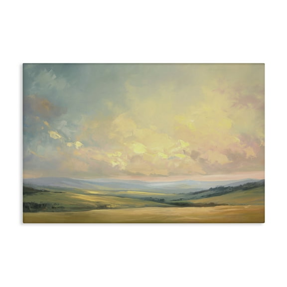 Stupell Industries Tranquil Twilight Fields Landscape & Nature Painting Wrapped Canvas Art Print Wall Art, 24 x 16