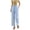 Light Blue-Pants for Women, variant on Womens Cotton Linen Summer Pants Floral Pattern Wide Leg Pants Drawstring Pants High Waist Beach Trouser with Pockets