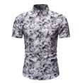 thumbnail image 1 of LSLJS Cardigan Décontracté à Manches Courtes pour Hommes avec Col Rabattu T-Shirt Blouse Tops, 1 of 5