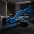 thumbnail image 3 of REGALWOVEN Digital Dual Alarm Clock, Big Numbers Display Dimmable Wall Clocks, Temperature, Day of Week, DST Desk Alarms Blue 8.3"L x 1.2"W x 4.3"H, 3 of 7