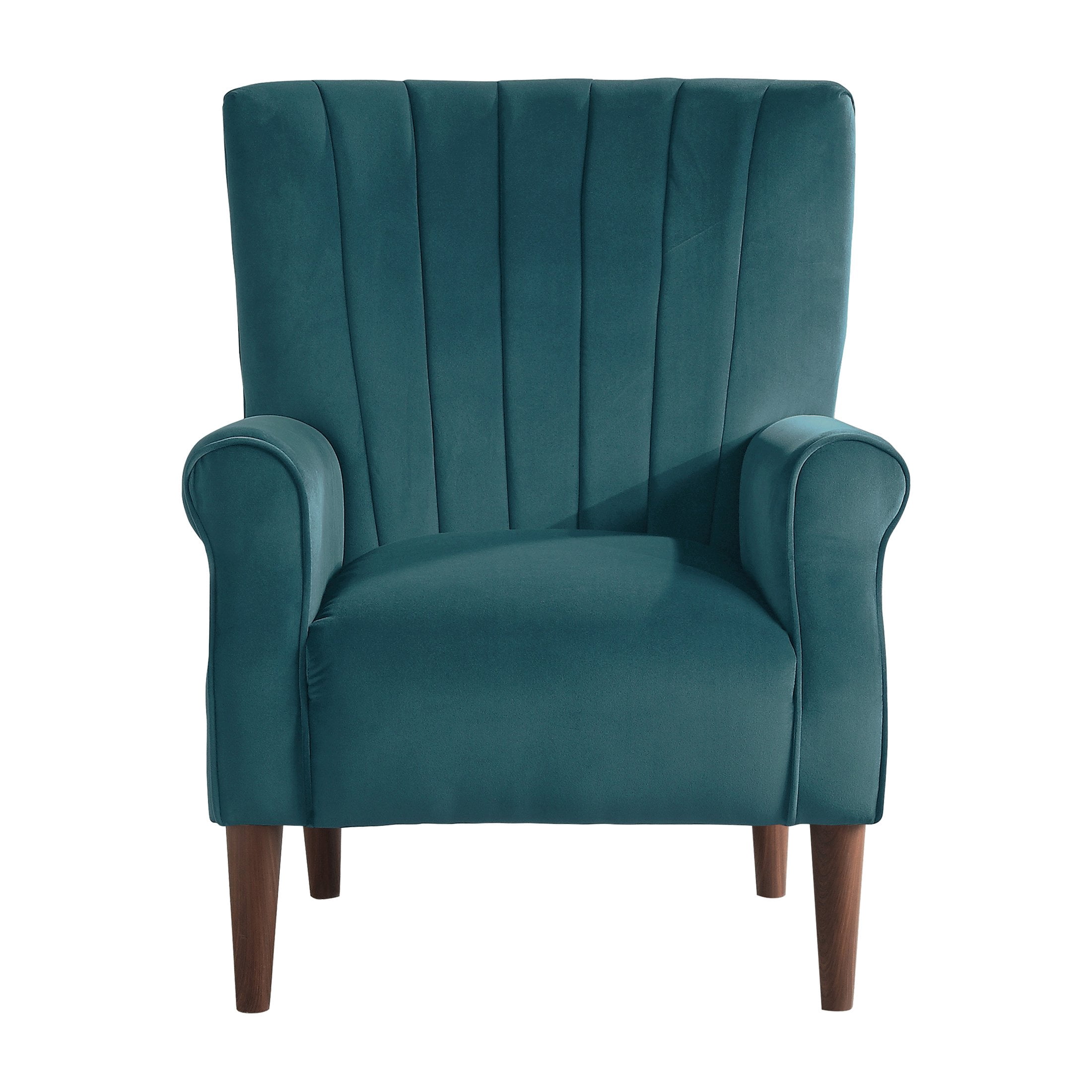 OakvillePark Larue Velvet Fabric Upholstered Accent Chair, Peacock