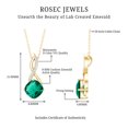 thumbnail image 6 of Rosec Jewels Lab Grown Emerald Solitaire Pendant for Women - 2 Ct - Cushion Cut - AAAA Grade - Infinity Pendant with Chain, 10K Yellow Gold, 6 of 7