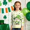 thumbnail image 4 of Tauxra Chandail de la Saint-Patrick pour Adultes, T-Shirt à Manches 3/4 Imprimé Col Rond, T-Shirt Graphique Trèfle Décontracté à Manches Longues pour Activités Festives, 4 of 6